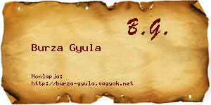 Burza Gyula névjegykártya
